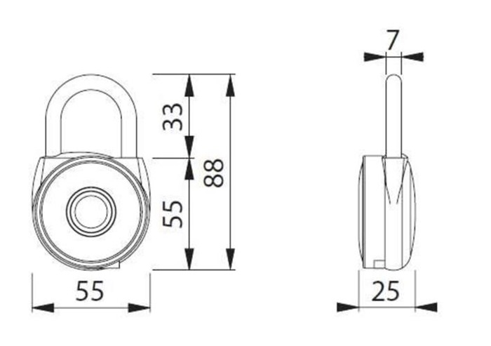 ARRONE Hængelås med fingerscan, 90/54mm - DB 2272328