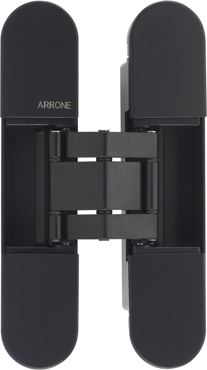 ARRONE skjult hængsel - AR8990-60-BLK - 60 kilo belastning v/2 stk. - 3D justerbart - RAL9005 matsort