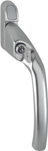 HOPPE 0710EVKS 7/43 F9 ståleloxeret højre - Espag forkrøppet greb med trykcylinder på 17mm bred rosette - DB 1554008