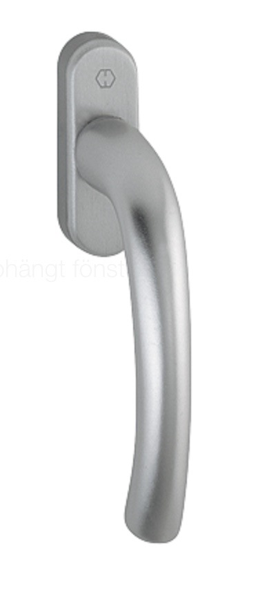 HOPPE 0710LRH/U71Z Tokyo. vinduesgreb, F9 ståleloxeret alu., LIGE, 7/43mm