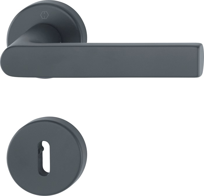 HOPPE 1642/42FI/42FIS Los Angeles greb for indvendige døre, F9714M matsort, Kvik-stift 37-42mm - DB 2559622