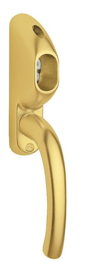 HOPPE 1710RH/93S Tokyo paskvil-/terrassedørsgreb for oval cylinder, F3 guldeloxeret, LIGE, 7/110mm