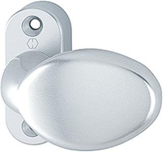 HOPPE 76G/20H F1 sølveloxeret fast knop på oval rosette - DB 2394063