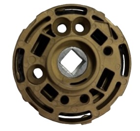 HOPPE K-RFL underdel for 42FI grebsrosette - F1504 guldeloxeret - SIS Ø40mm Skandinavisk - integreret returfjeder