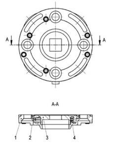 HOPPE K-RFL underdel for 42K grebsrosette - DIN C/C 38mm - integreret returfjeder, Grå plast
