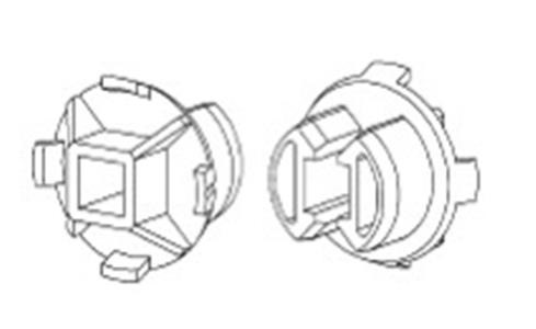 HOPPE adapter for modullås(ASSA 565) til 5mm diagonalstift ved eksempelvis toiletbesætning - DB 2102192